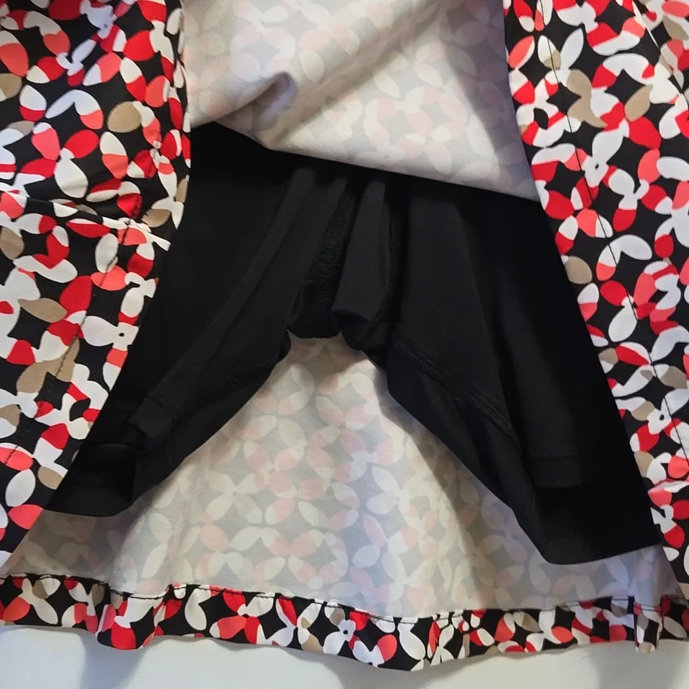 Tail Abstract Floral Print Golf Skort‎ Size 8 White Label Pickleball Tennis Prep